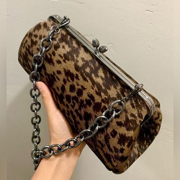 Handmade Real Hair On Calf-hide "Tulip" Kisslock Shoulder Bag & 2 Strap Styles - Picture 9 of 13